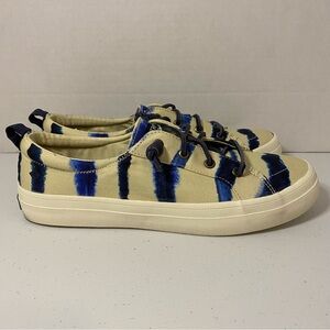 Sperry Crest Vibe Blue and Cream Sneakers Classic Low-Top Design